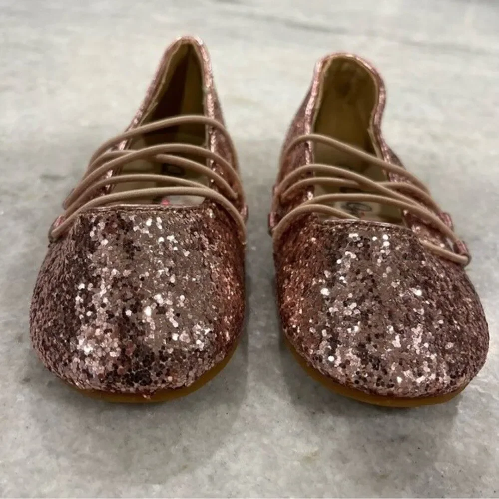 QQ Girls Gold Sparkly Shoes Baby 5